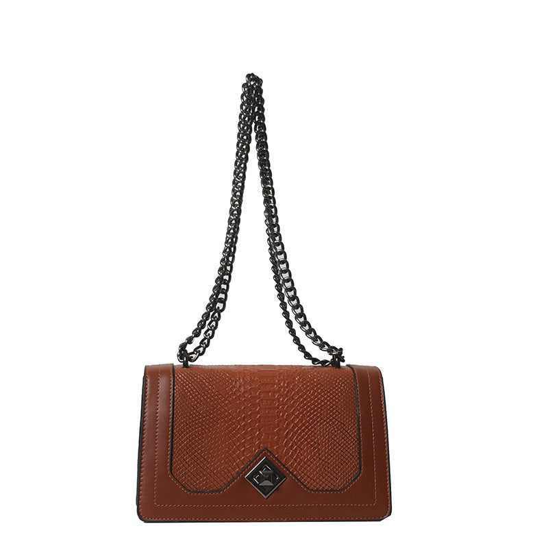 Women's Red Simple Fashion Snakeskin Pattern Single Women's Shoulder Bag