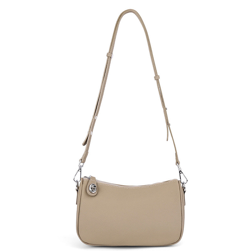 Women's Retro Trendy Soft Cowhide Mahjong Underarm Genuine Bags