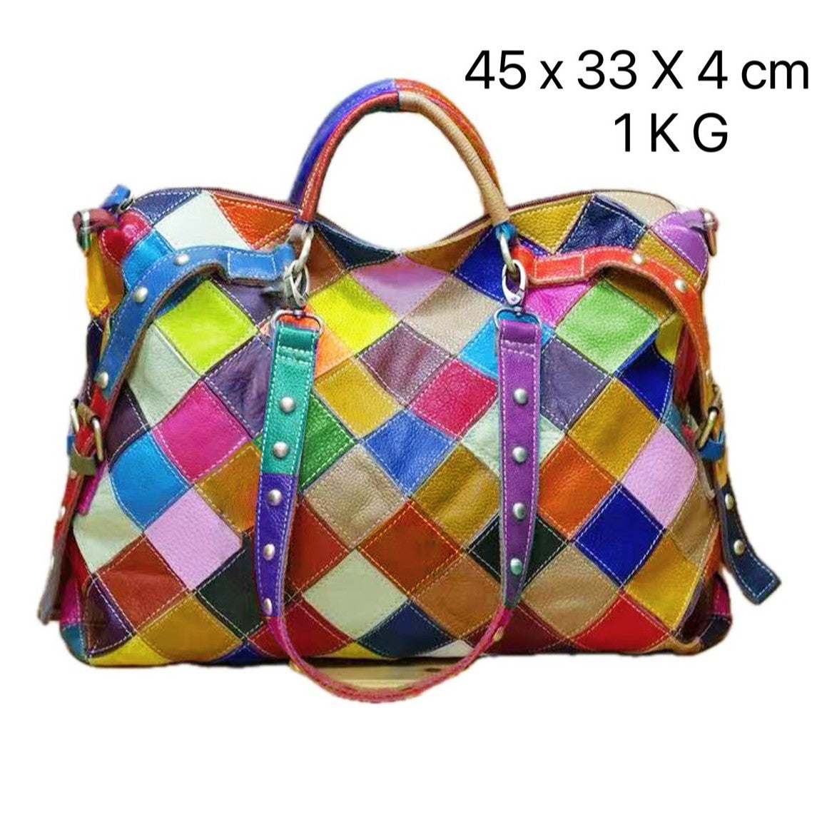 Women's Source Distribution Leather Cowhide Colorful Flower Bags