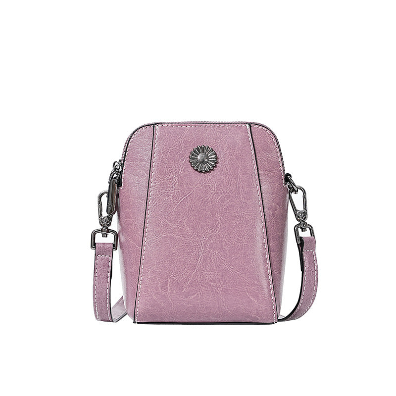 Women's Mobile Large Capacity Simple Leather Niche Women's Messenger Bag