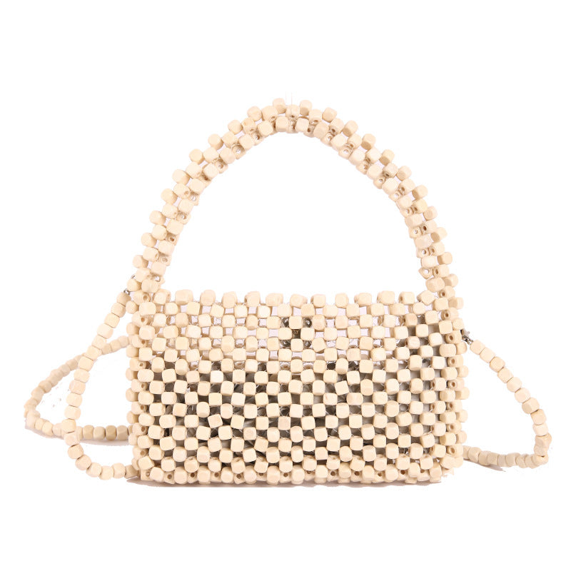 Women's Retro Minority Beaded Weave One High-grade Light Luxury Idle Women's Messenger Bag