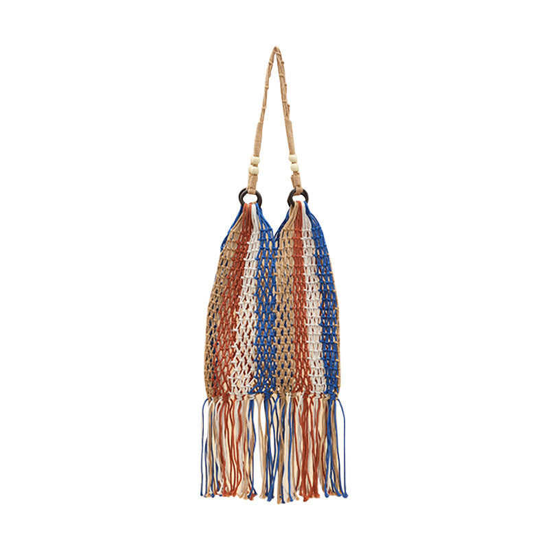 Women's Straw Cotton String Hollow Beach Handbags