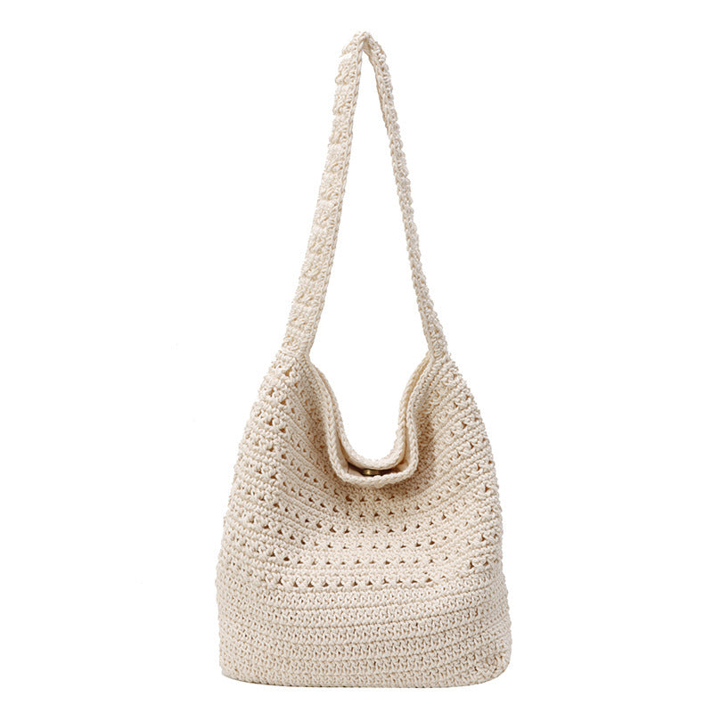 Lazy Beach Artistic Sense Woven Large Capacity Women's Shoulder Bag