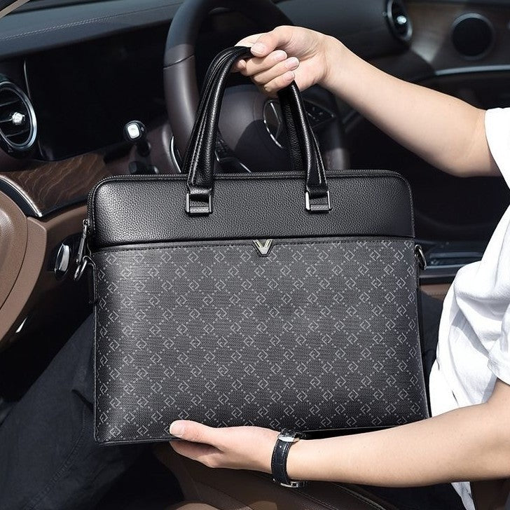 Men's Business Computer Fashion Printing Large Capacity Handbags