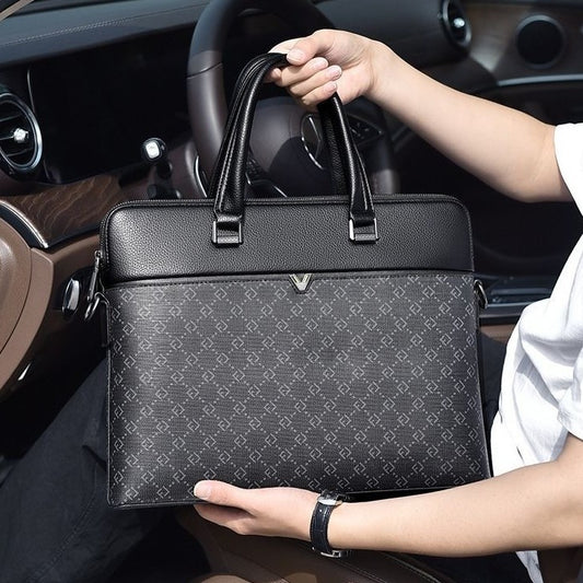 Men's Business Computer Fashion Printing Large Capacity Handbags