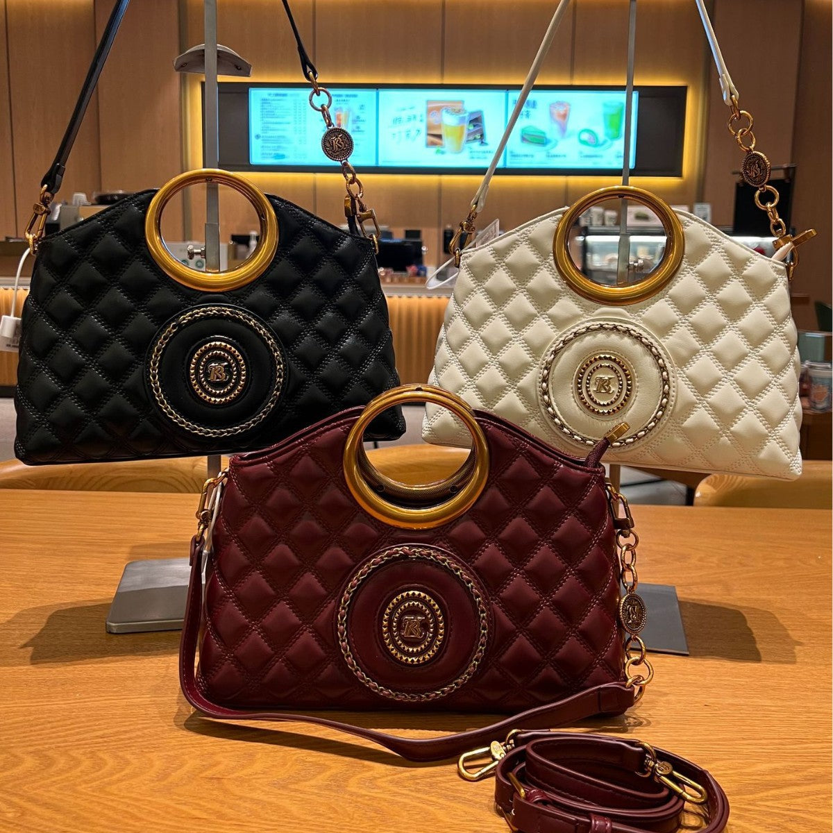 Women's Diamond Long Strap High-grade Large Capacity Women's Messenger Bag