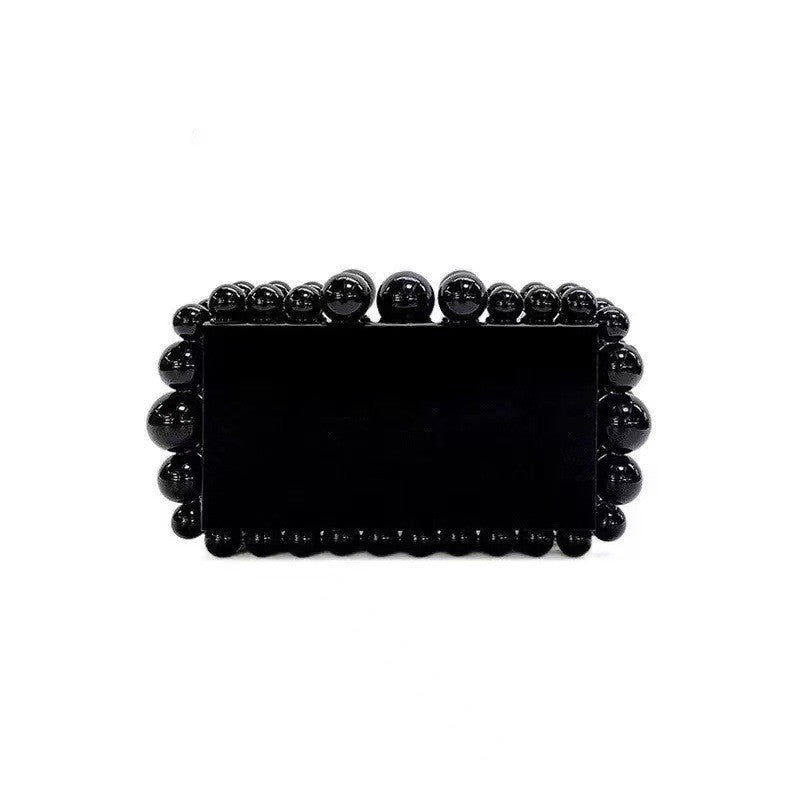 Women's Acrylic Dinner Report Cloud Plastic Black Clutch Women's Messenger Bag