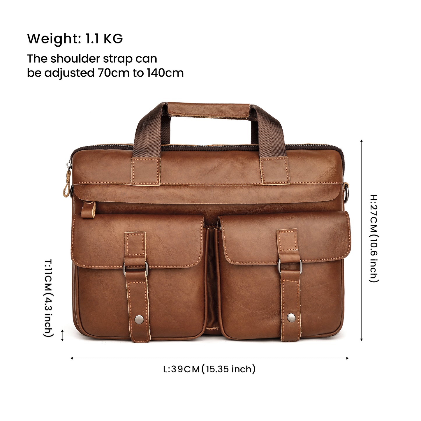 Men's Retro Leather Large Capacity Business Computer Bags