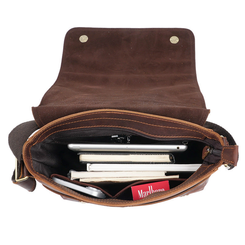 Men's Leather Portable Retro Textured Collection Men's Shoulder Bag