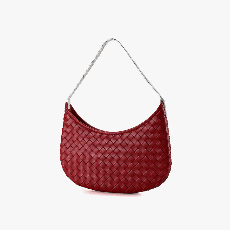 Women's Korean Style Hand-woven Sheepskin Design High-grade Genuine Leather Fashion Women's Shoulder Bag
