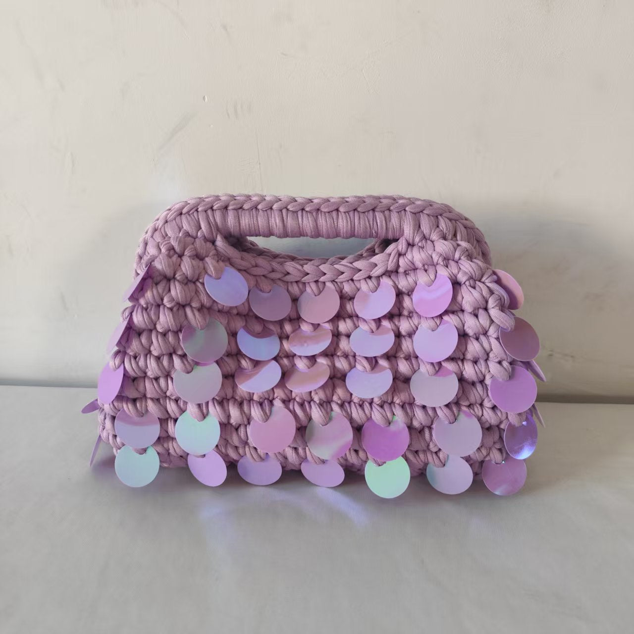 Autumn Pure Hand-woven Sequined Cloth Strip Women's Clutch