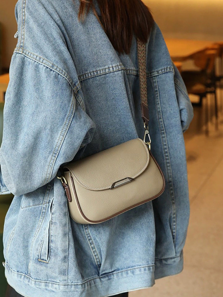 Women's Soft Leather Fashion Large Capacity Small Square Bag