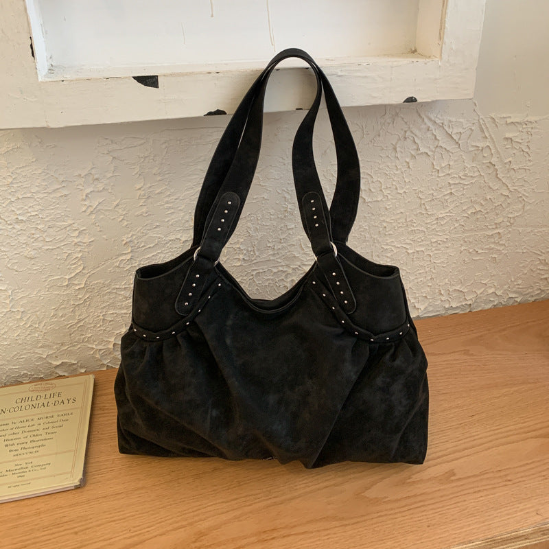 Women's Korean Style Large Capacity Retro Winter Texture Women's Shoulder Bag