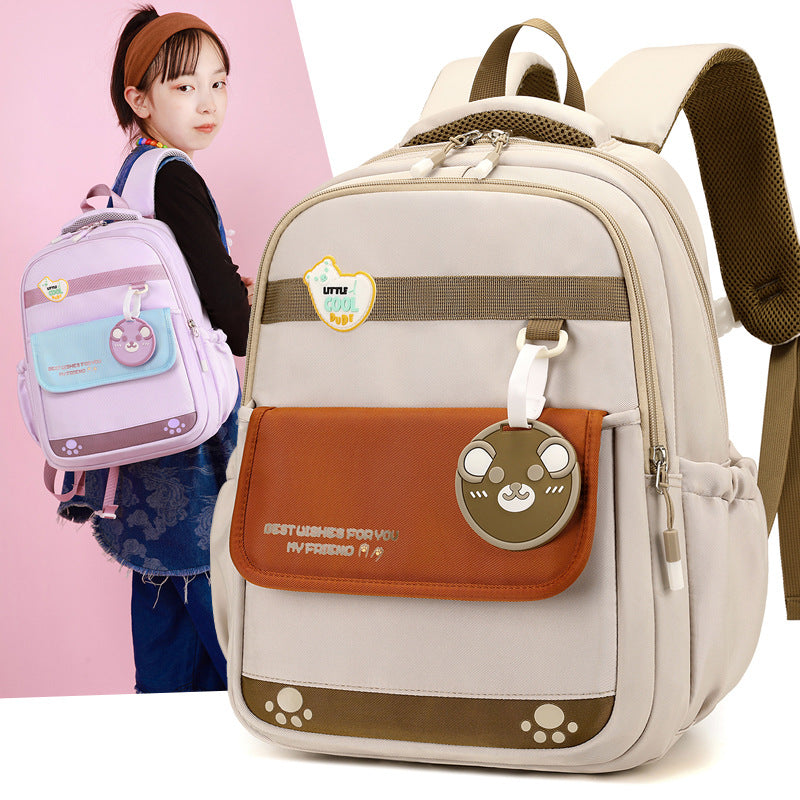 One Two Large Capacity Burden Reduction Spine Protection Primary School Bag