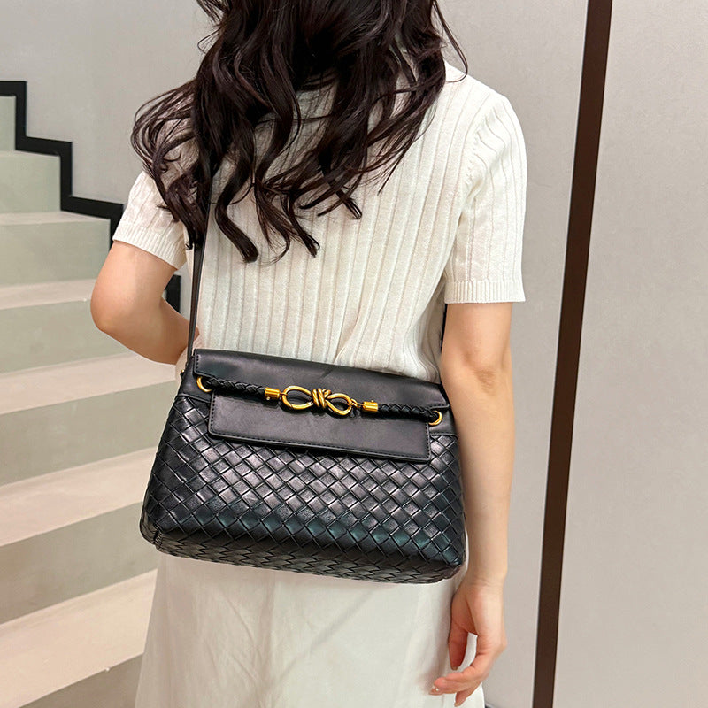 Women's Light Luxury Woven Niche Simple Commuter Shoulder Bags