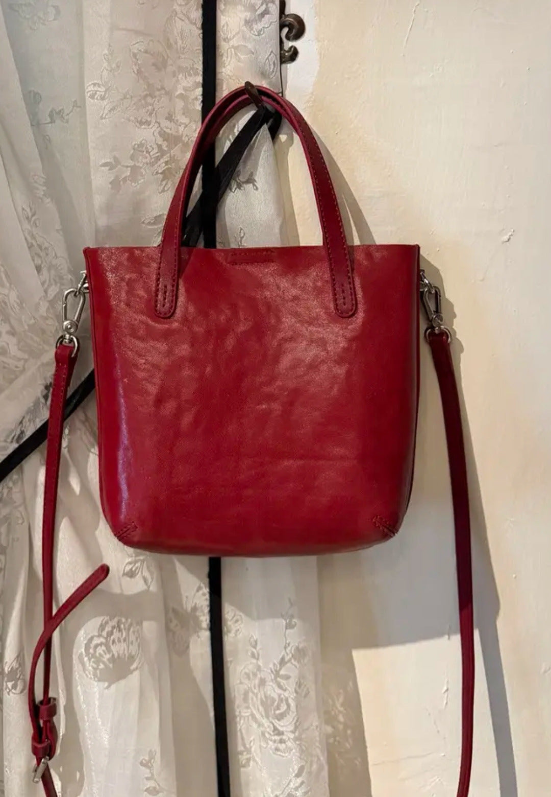 Women's Vegetable Tanned Mobile Large Capacity Commuter Genuine Women's Shoulder Bag