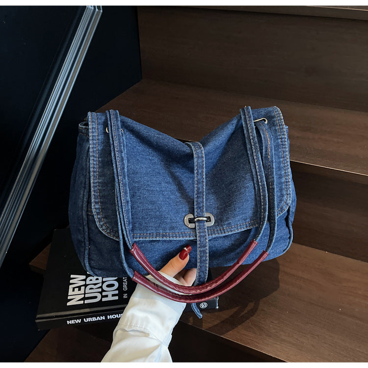 Women's Denim Fashionable High-grade Artistic Style Portable Bags