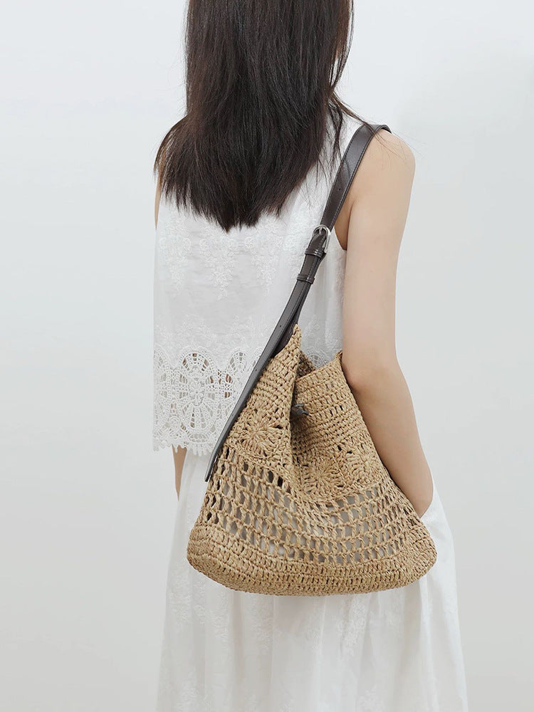 Women's Straw Woven Seaside Vacation Style Beach High Bags