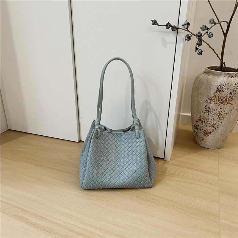Women's Cabinet Korean Style Minority Fashion Parachute Portable Vegetable Basket Woven Leisure Backpack