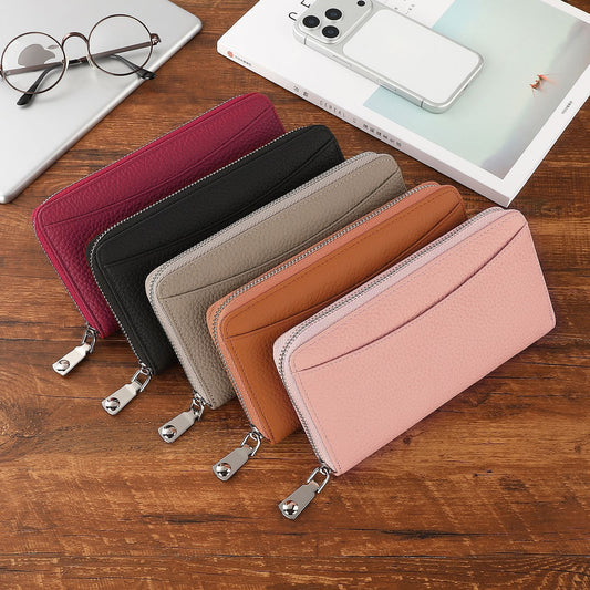 Women's Multifunctional Rfid Blocking Zip Organ Credit Women's Clutch