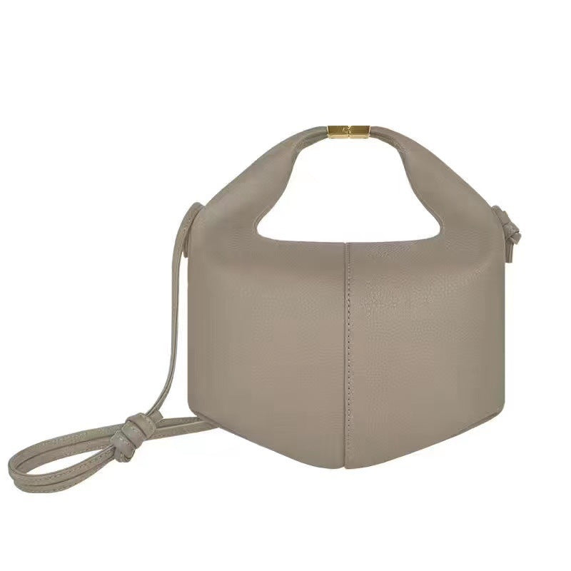 Women's French Niche Cowhide Lunch Box Design Women's Handbag