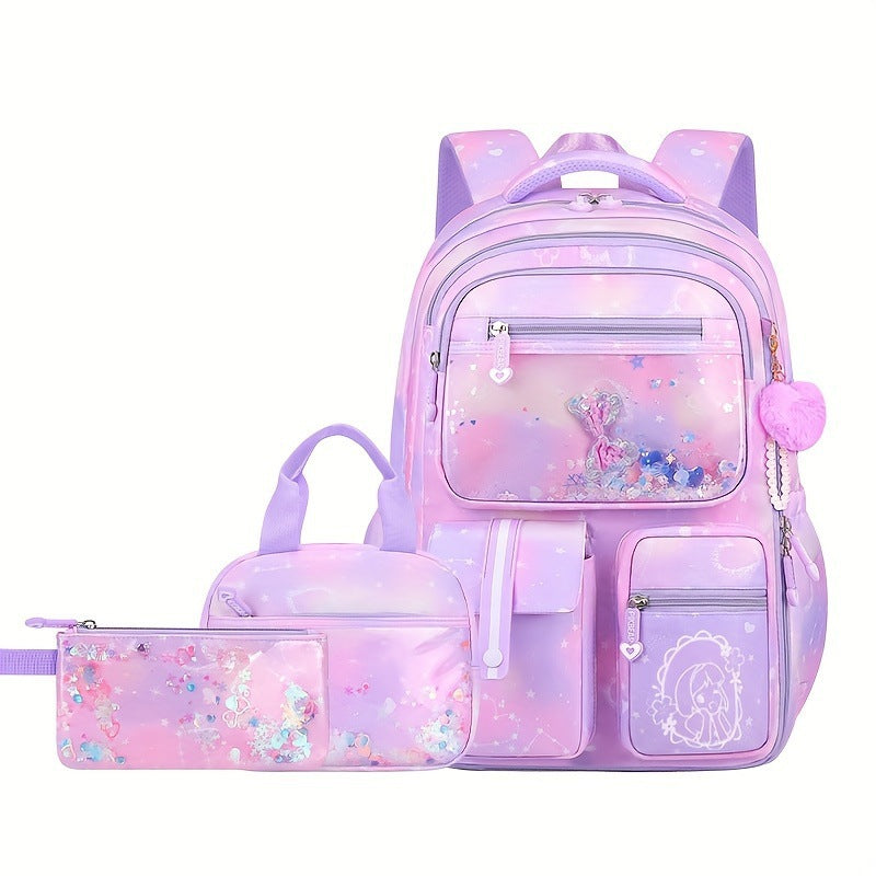 Three-piece Set Lunch Refrigerator Sweet Female Large Capacity Burden Backpacks