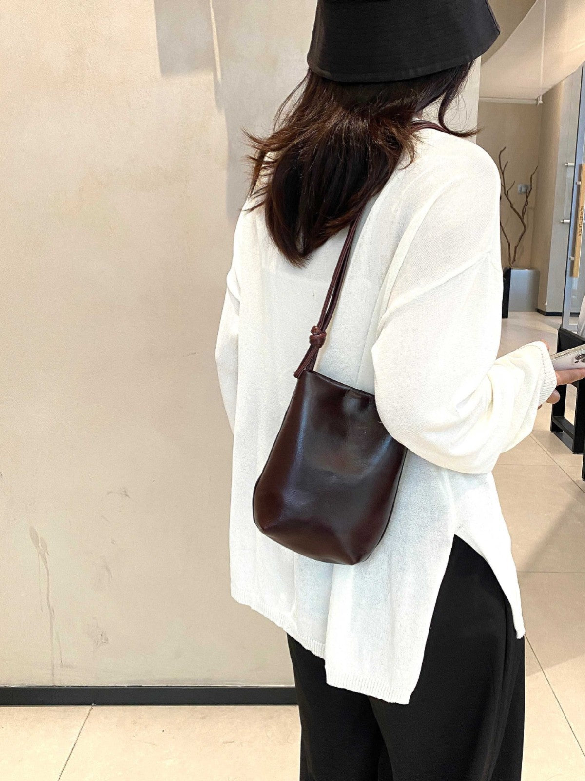 Women's First Layer Cowhide Genuine Leather Retro Fashion Phone Bags
