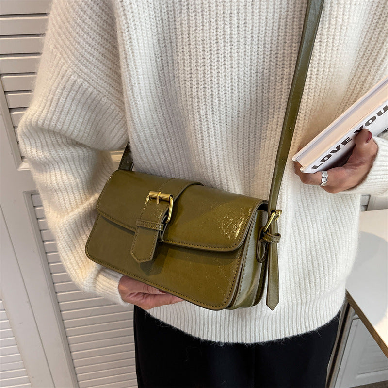 Women's Niche Fashionable Wax Leather Retro Women's Messenger Bag