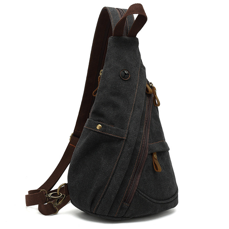 Men's Canvas Leisure Close-fitting Trendy Carrying Men's Chest Bag