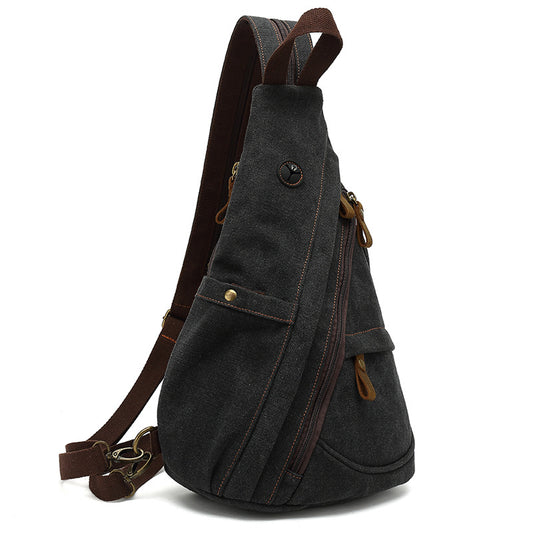 Men's Canvas Leisure Close-fitting Trendy Carrying Men's Chest Bag