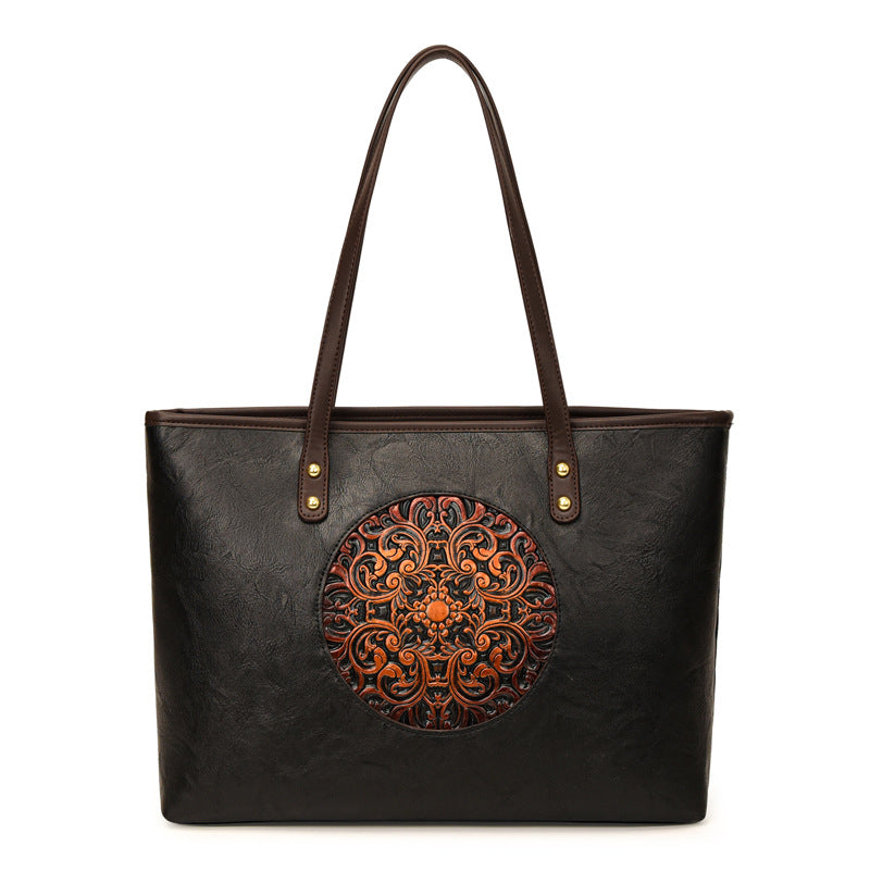 Women's Trendy Retro Fashion Ethnic Style Hand Painted Large Women's Messenger Bag