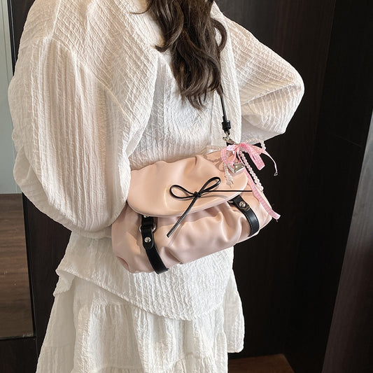 Style Bowknot Female Niche Pleated Design Spring Small Square Bags