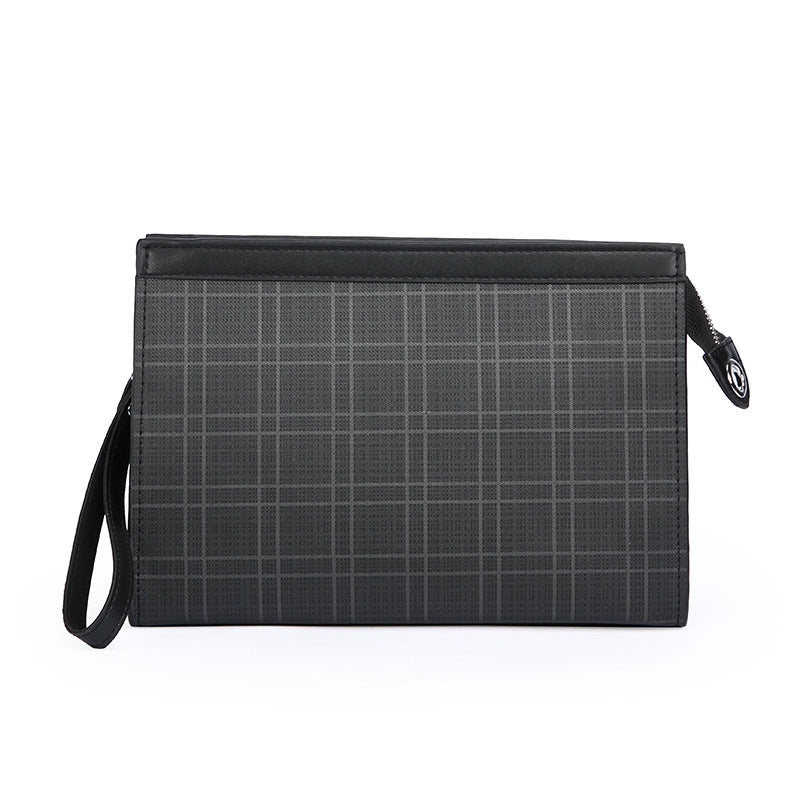 Men's Fashion Plaid Business File Envelope Underarm Men's Clutch