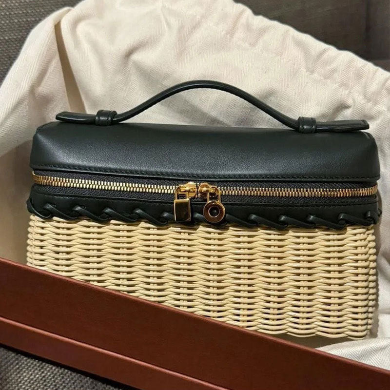 Lunch Box Mini Kelly Rattan Woven Small Square Bag