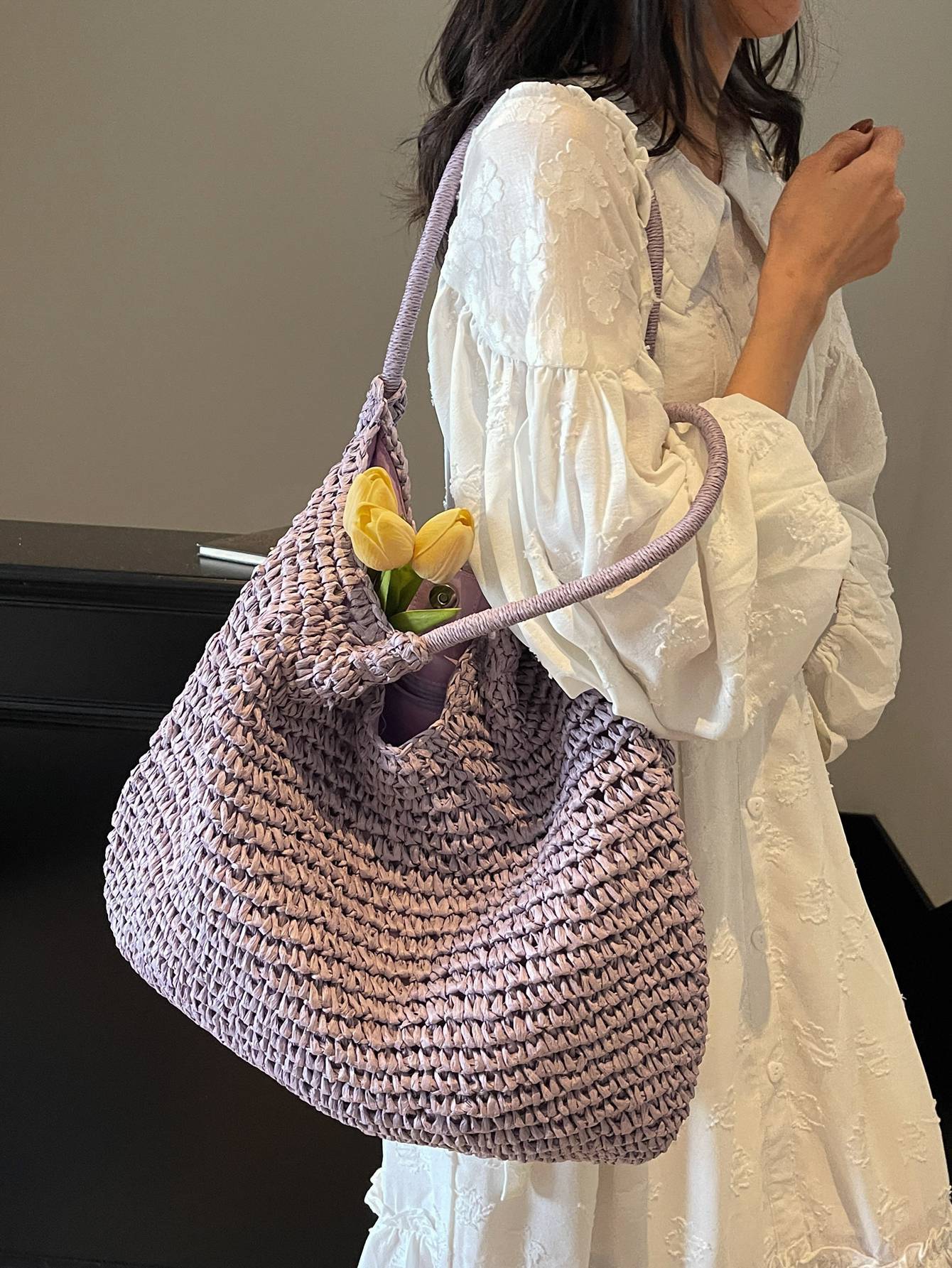 Women's Style Large Capacity Totes Straw Seaside Vacation Bags
