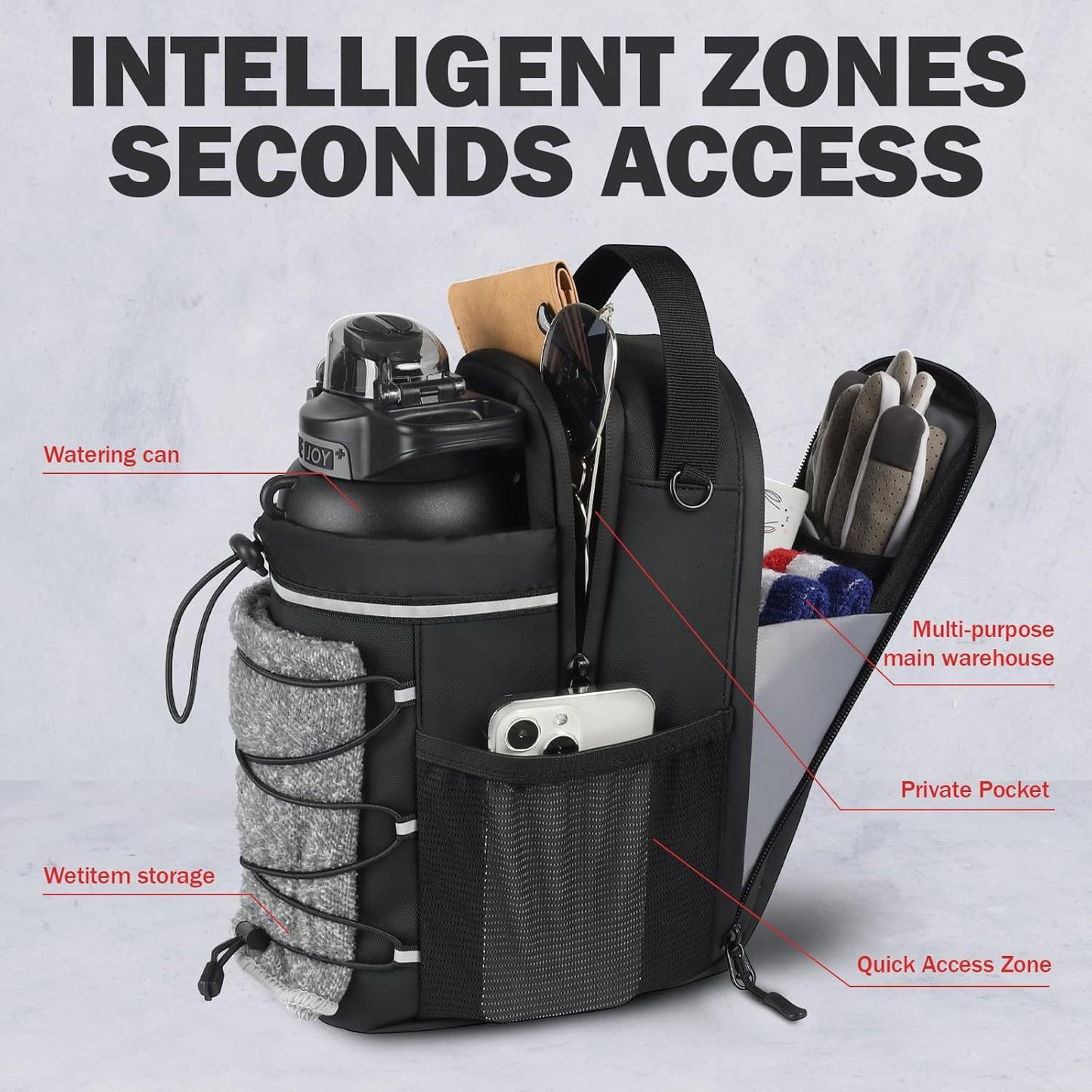 Kettle Large Capacity Mobile Multifunctional Portable Sports Satchel, Hanging Bag