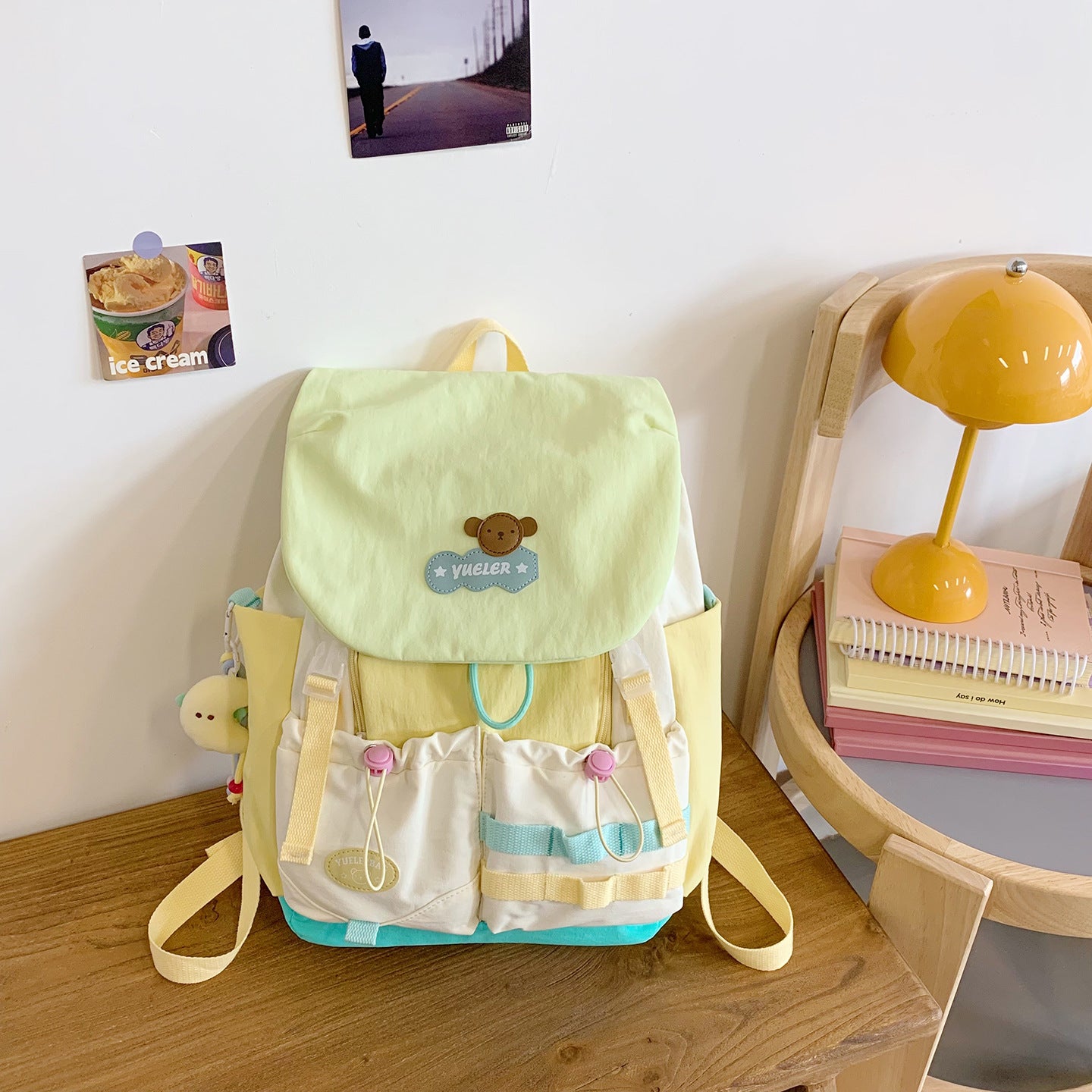 Mori Style Good-looking Fresh Sweet Contrast Color Dopamine Junior Leisure Backpack