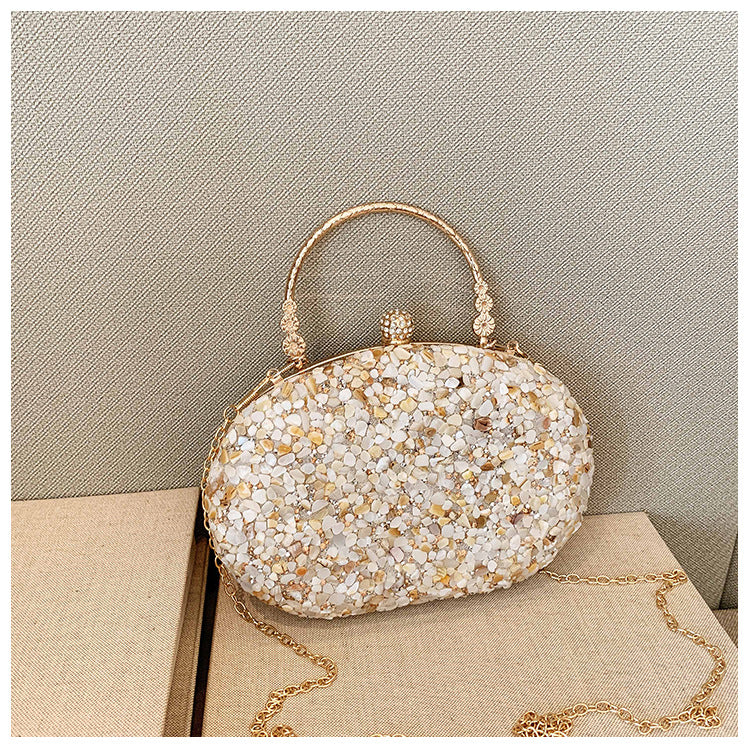 Comfortable Versatile Diamond Round Clutch Banquet Evening Bags