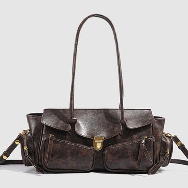 Women's Retro High Sense Hot Motorcycle One Underarm Women's Messenger Bag