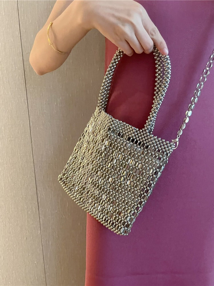Women's Retro Shiny Metal Beaded Sequined Bags