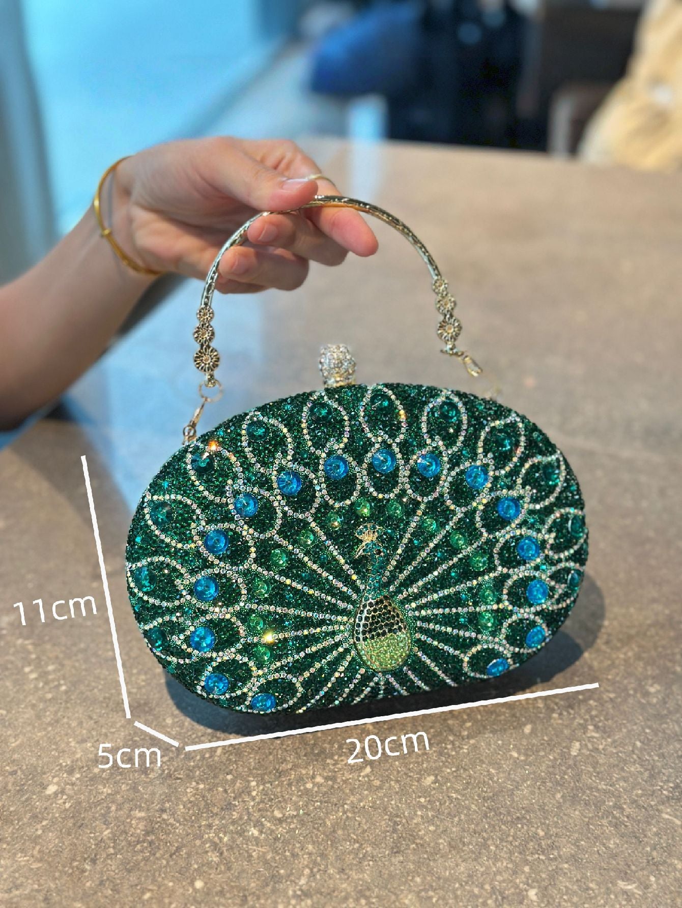 Peacock Diamond Retro Style Party Black Dress Dinner Bag