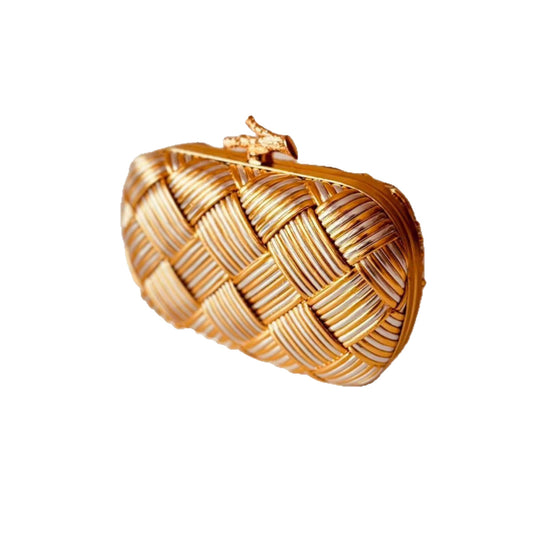 Creative Stylish Hand-woven Clutch Expensive Portable Dinner Bag