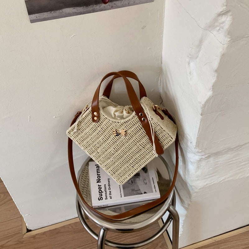 Women's Seaside Clutch Straw Shell-shaped Bohemian Rattan Women's Shoulder Bag