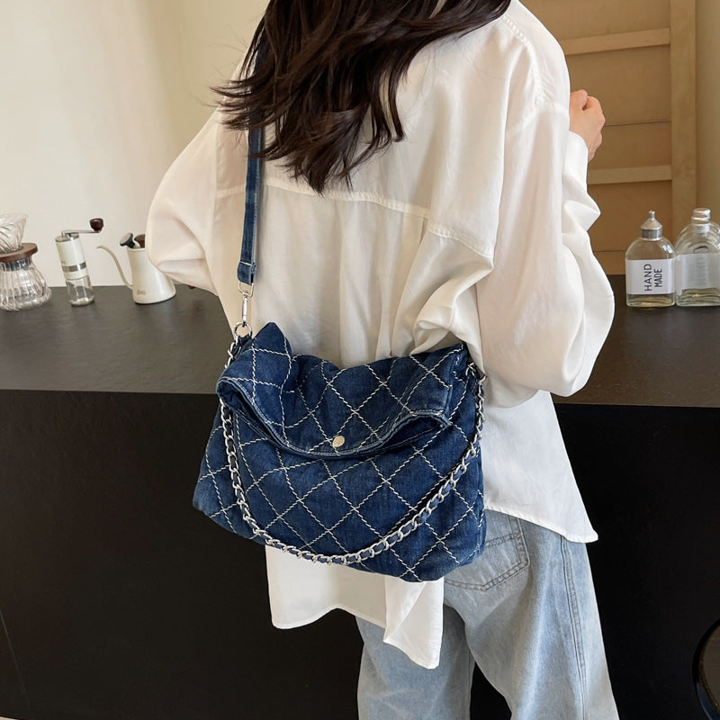 Women's Diamond Pattern Chain Large Capacity Spring Versatile Niche High Sense Women's Shoulder Bag