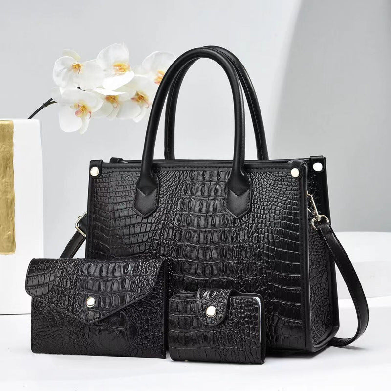 Women's Bright Leather Crocodile Pattern Korean Style Women's Chest Bag, Fanny Pack