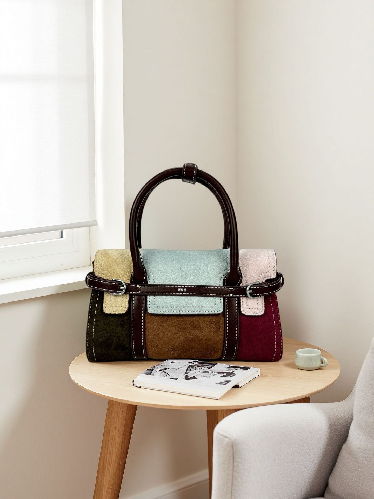 Color Matching Portable Flannel Female Minority Women's Messenger Bag