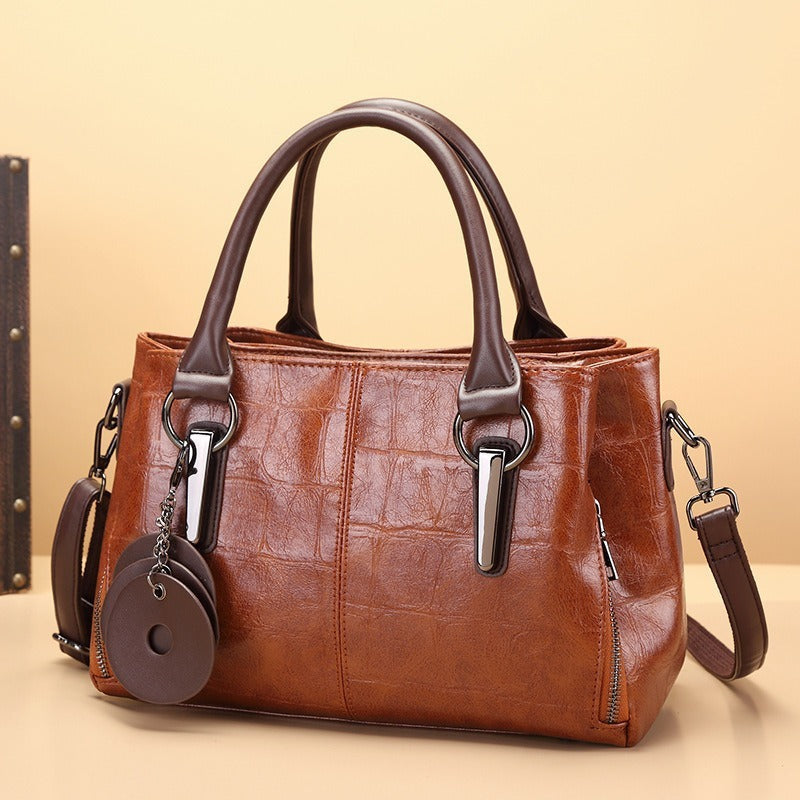 Women's Big Retro Contrast Color Personality Large Capacity Bags