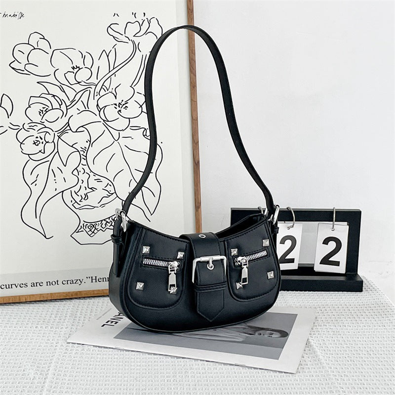 Slouchy Women's Fashion Motorcycle Retro Trendy Women's Shoulder Bag