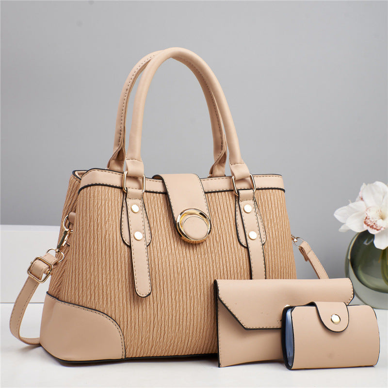 Casual Women's Striped Three-piece Fashion Classic Women's Handbag