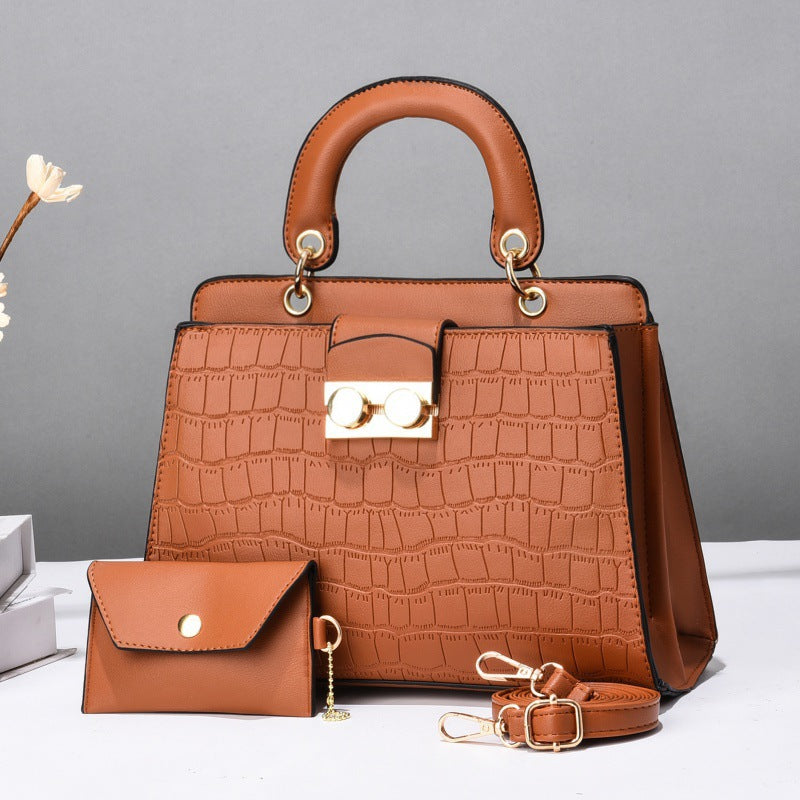 Women's Two-piece Large Capacity Solid Color Rhombus Bags